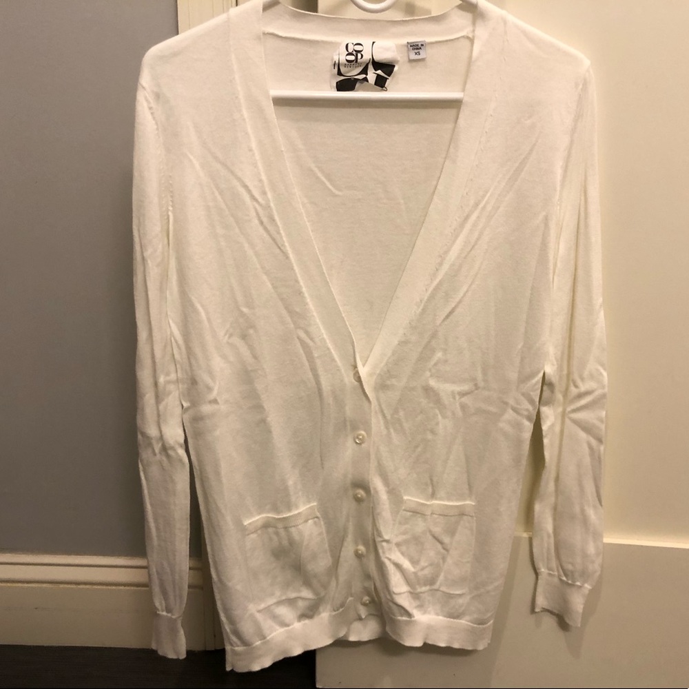LIKE NEW** Barneys CO-OP Cotton White Cardigan